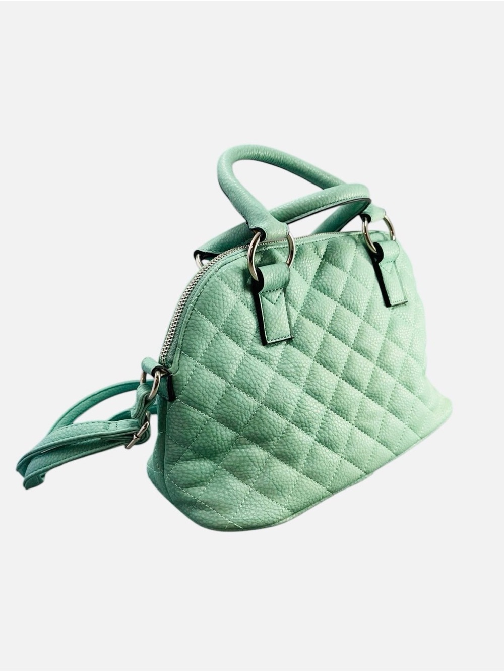 Vintage Del Mano Mint Green Pillow Shoulder Bag Purse Rose Casual NWT - Picture 2 of 8